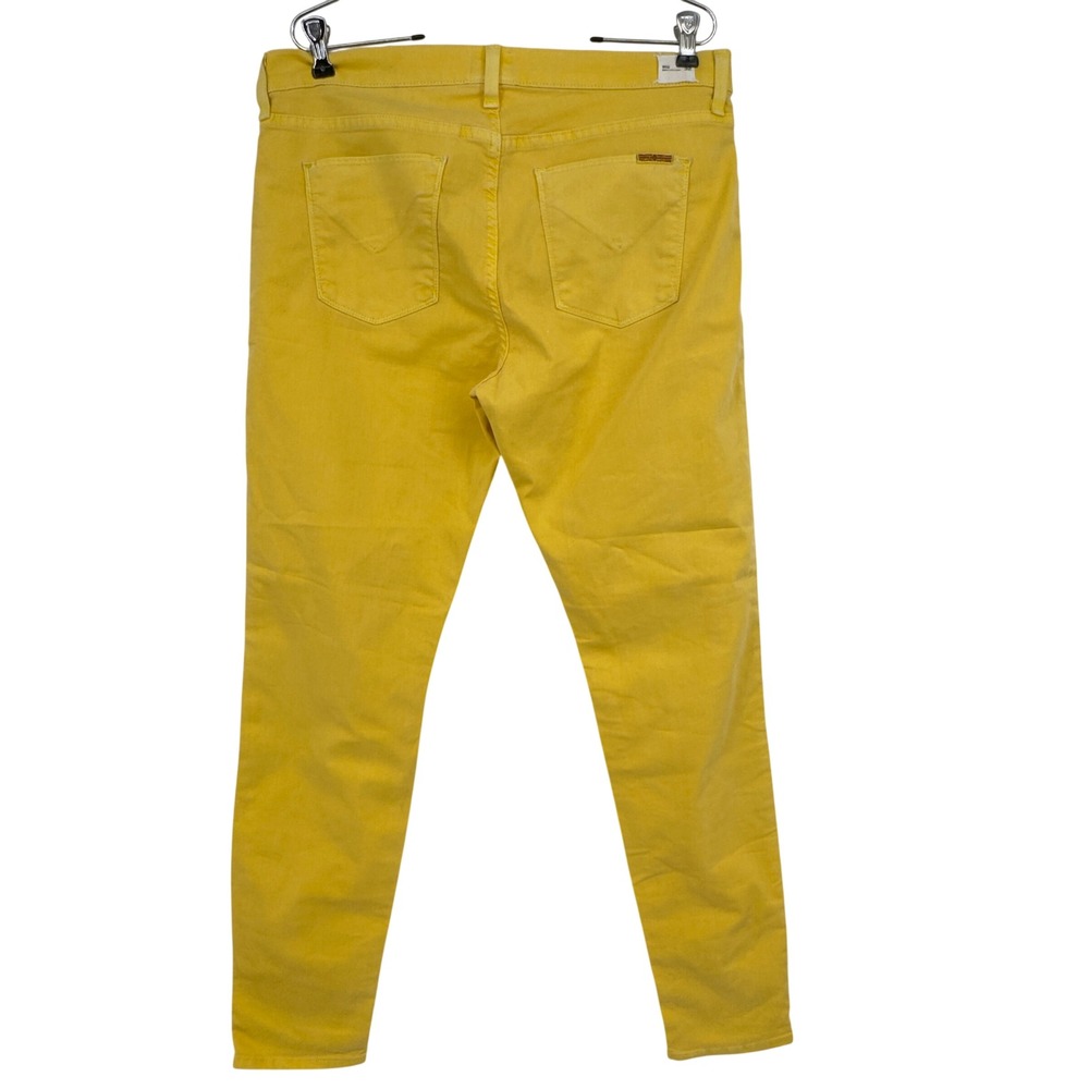 Hudson Nico Midrise Super Skinny Jeans Yellow Denim Size 32 Made in USA
